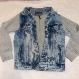 Boys size 6 Jean+hoodie jacket